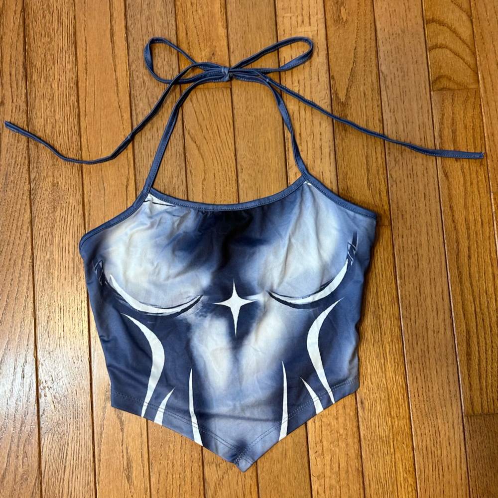 Printed halter top